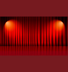 Theater Stage Background With Red Curtains