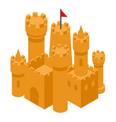 Beach Sand Castle Icon Isometric Style