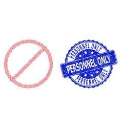 Grunge Personnel Only Round Seal Stamp