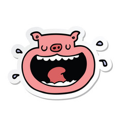 Sticker Of A Cartoon Obnoxious Pig