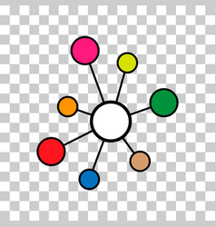 Hub Flat Network Icon Connect Structure Symbol