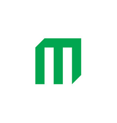 Letter M Leaf Square Geometric Symbol Simple Logo