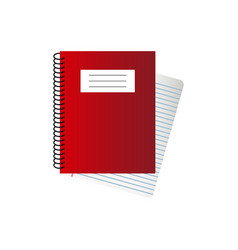 Spiral Notebook In Flat Style Isolated On White