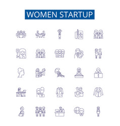 Women Startup Line Icons Signs Set Design