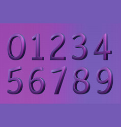 3d Neon Isometric Purple Numbers Futuristic Neon