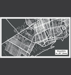 Mogadishu Somalia City Map In Retro Style Outline