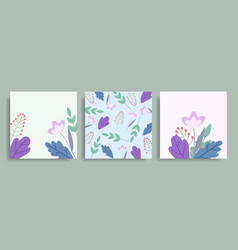 Set Of Floral Delicate Backgrounds Covers With