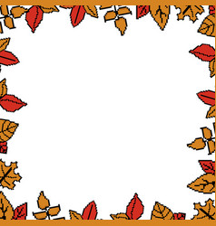 Square Frame Autumn Pixel Art Design Background