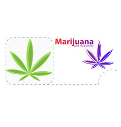 Cannabis Icon Marijuana Leaf Isolated Flat