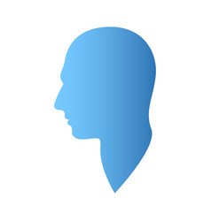 Blue Profile Head Avatar Male Face Side View Man