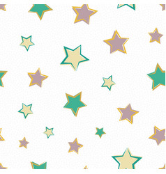 Gold Silver Teal And Dusky Pink Line Art Stars