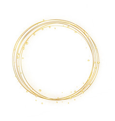 Gold Thin Round Glitter Frame Golden Luxury