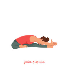 Yoga Janu Sirsasana Head To Knee Pose Flat Style