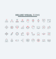 Ai Smart Technology Line Icons Set Robot And Vr