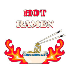 Bowl Of Hot Ramen And Eating Noodles