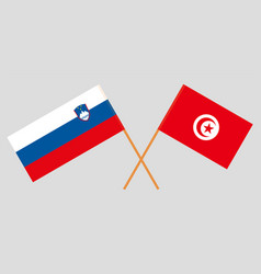 Crossed Flags Of Tunisia And Slovenia