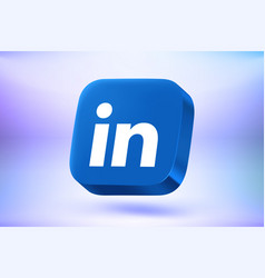 Linkedin Social Platform Button On Vivid