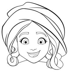 Smiling Woman Outlined In Art