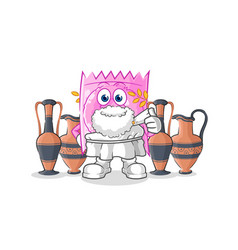 Condom With Greek Clothing Cartoon Mascot