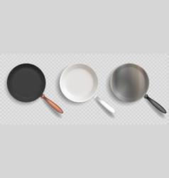 Empty Frying Pans Top View