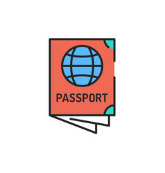 Passport Color Line Icon Sign For Web Page