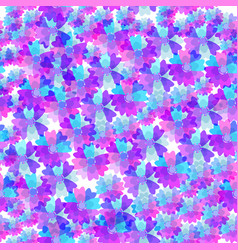 Seamless Pattern Bright Blue Pink Purple Flowers