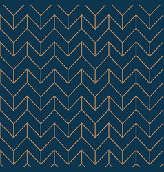 Art Deco Gold Blue Herringbone Pattern