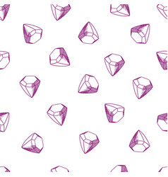 Diamond Gemstone Seamless Pattern Hand Drawn