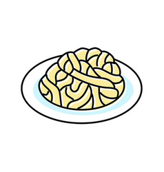 Fettuccine Alfredo Italian Cuisine Color Icon