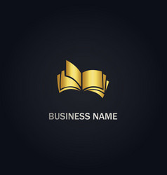 Digital school open book people logo Royalty Free Vector