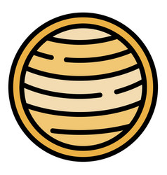 Rubber Fitness Ball Icon Flat