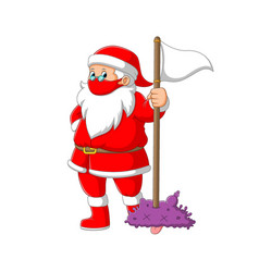 Santa Clause Using Red Mask Holding