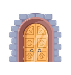 Wooden Castle Door With Carvings