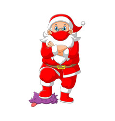 Santa Clause Using Red Mask And Stepped