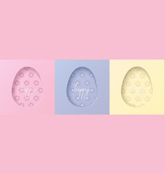 Set Of Pastel Colored 3d Egg Shape Frame Design