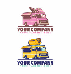 Ice Cream Food Truck And Hot Dog Food Truck Logo