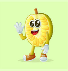 Jackfruit Character Waving His Hand