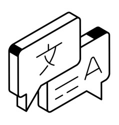 Language Practice Isometric Outline Icon