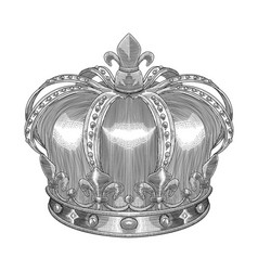 Royal Crown Vintage Engraving Drawing Style Illus