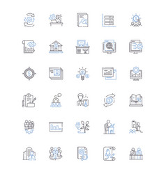 Asset Allocation Line Icons Collection