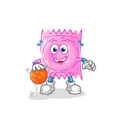 Condom Dribble Basketball Character Cartoon Mascot