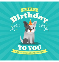 Cute Bulldog Cartoon Birthday Card Background