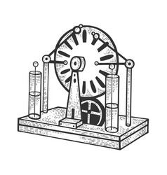 Electrostatic Generator Sketch Engraving