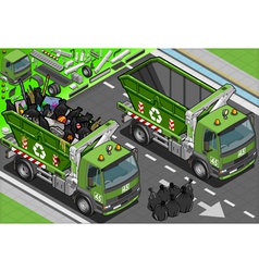 Isometric Garbage Truck With Container In Front