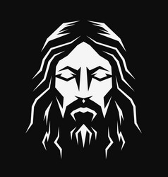 Jesus Christ Face Logo Black And White Icon