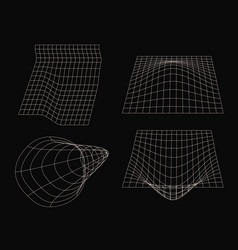 Wireframe Perspective Grid Digital Space Mesh