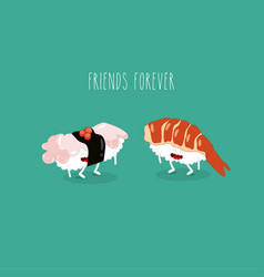 Sushi Shrimp Octopus Friends Forever