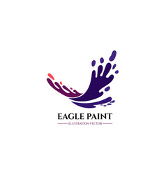 Eagle Hawk Falcon Liquid Splash Water Paint Icon