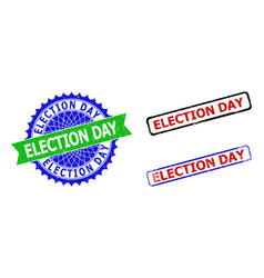 Election Day Rosette And Rectangle Bicolor Badges