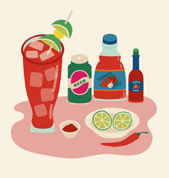 Flat Design Michelada